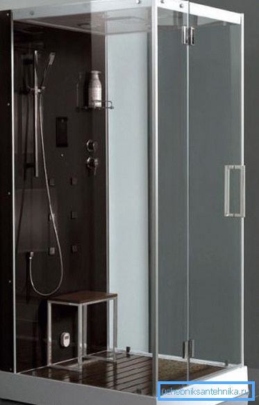 Cabină de duș 1100 la 1100 mm cu funcție de abur