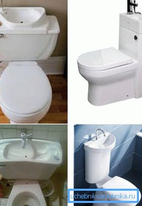 Două într-o singură toaletă și chiuvetă - un set perfect pentru băi mici
