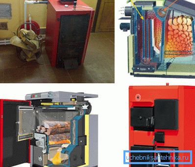 Cazane de încălzire cu două circuite pentru combustibil solid de diferite tipuri