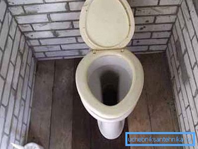 O altă variantă a celui mai simplu design al unui bol de toaletă din ceramică, care nu a fost folosit recent