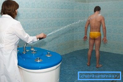 Folosirea dușului lui Charcot în centrul de wellness