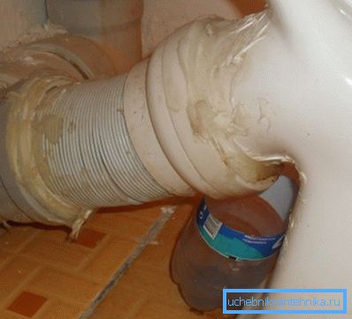 Utilizarea unui agent de etanșare sau a unui chit de silicon face posibilă eliminarea doar a fisurilor mici sau a fisurilor, pentru defecte mai mari trebuie să utilizați ciment