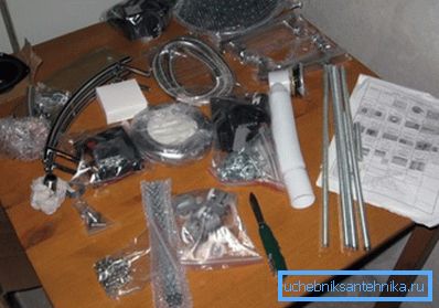 Kit pentru instalarea dușului din fabrică