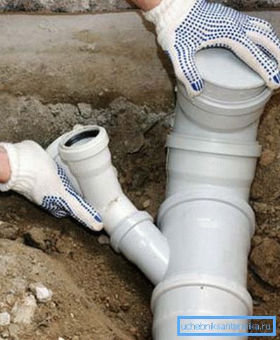 În fotografierea instalării țevilor din plastic cu o priză În fotografierea instalării țevilor din plastic cu o priză