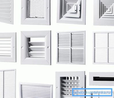 În fotografie - diferite tipuri de grile de ventilație