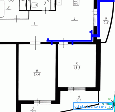 În fotografie - schema de ventilație apartament de intrare În fotografie - schema de ventilație apartament de intrare