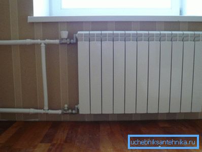 Fotografia prezintă un tipic convector din aluminiu.