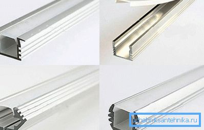 Mai multe variante de profil pentru benzi LED. Mai multe variante de profil pentru benzi LED.