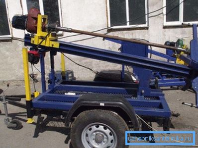 Una dintre variantele instalației de foraj din fabrică pentru puțurile mici
