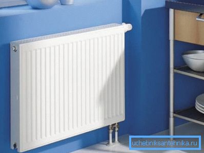 Radiator cu racord la partea inferioară