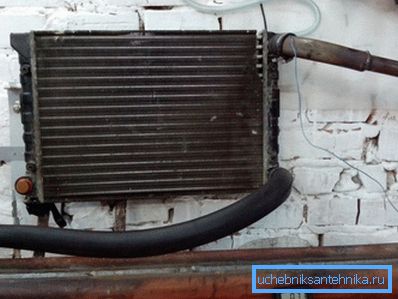 Căldură de uz casnic de garaj de la un radiator auto