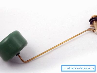 Supapă cu flotor pentru vas de toaletă cu pârghie metalică