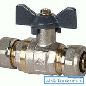 Supapă cu bilă pentru țevi din metal