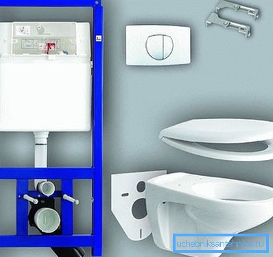 Schema de instalare a toaletei pe cadru