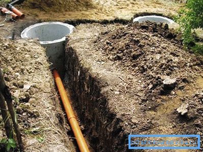 Partea de legătură a sistemului de canalizare al unei case de țară