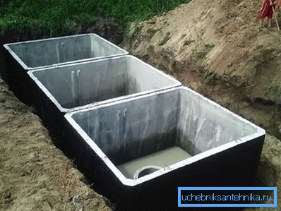 Rezervor septic cu trei camere