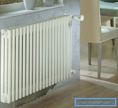 Încălzirea tubulară a radiatorului în interior