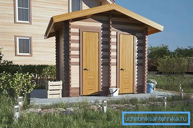 Toaletă în țară cu două cabine