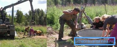 Instalarea primului inel de beton în mine