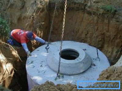 Montarea unui canal de scurgere din inele din beton armat