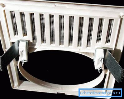 Grilă de ventilație cu orificiu pentru ondulații