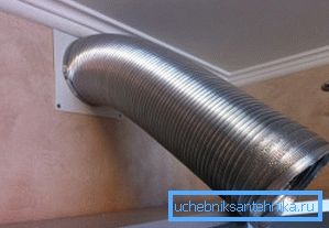 Burduf de ventilație de 100 mm în timpul instalării Burduf de ventilație de 100 mm în timpul instalării